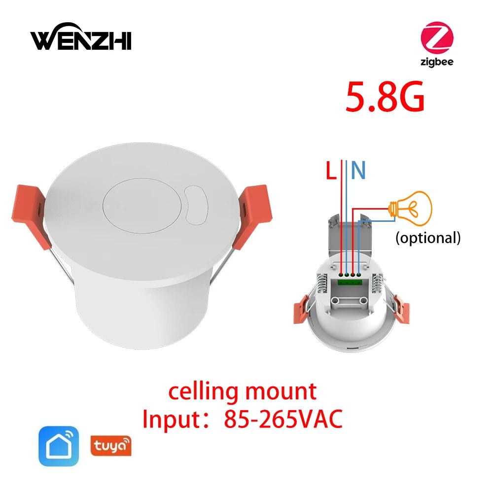 

ZigBee3.0/Wifi 24G Міліметровий Радарний Датчик Присутності Руху Людини Для Вимикача Світла Виявлення Освітленості 110/220В Tuya Smart Life Дім