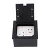 Floor Outlet Black Stainless Steel 16A 3 Prong Universal 2 Holes USB and Computer Port Recessed Floo