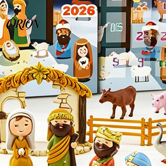 Nativity Advent Calendar 2026, Christmas Countdown Box for Kids, 24 Day Decorations Kids Religious Scene Figurines Boys Girls, Collectible Holiday Toy
