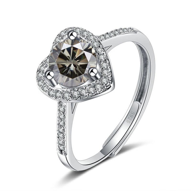 Bague Ringen 1ct 2ct Moissanite Rings Women's Sterling 925 Silver Wedding Ring Engagement Jewelry Valentine's Day Gift For Fiancee