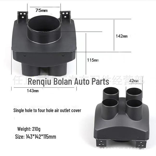 Black Plastic Air Outlet Cover for Parking Heater - Single, Double, and Four Hole Options