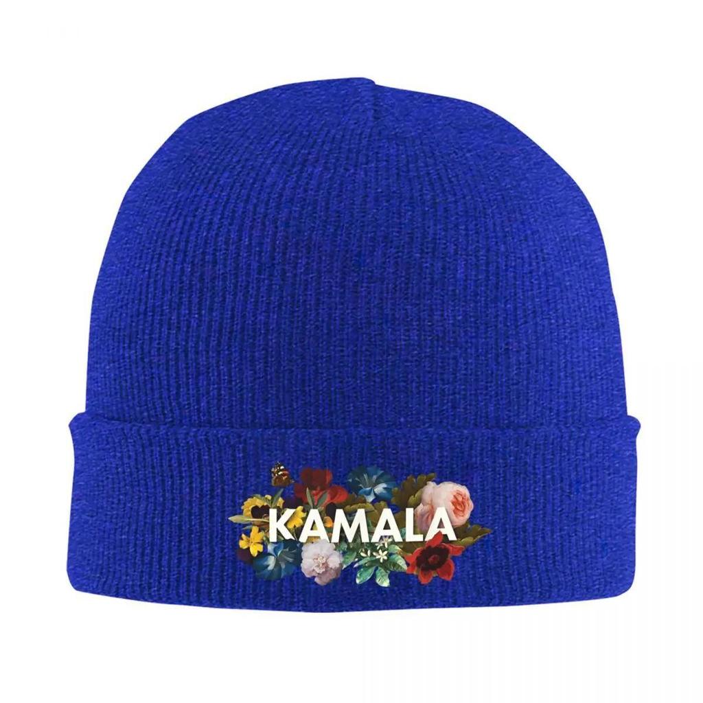 2025 New Kamala Harris Vintage Floral Knitted Caps WoUnisexs Unisexs Beanie Autumn Winter Hot Sale Hats Acrylic First FeUnisex Preside