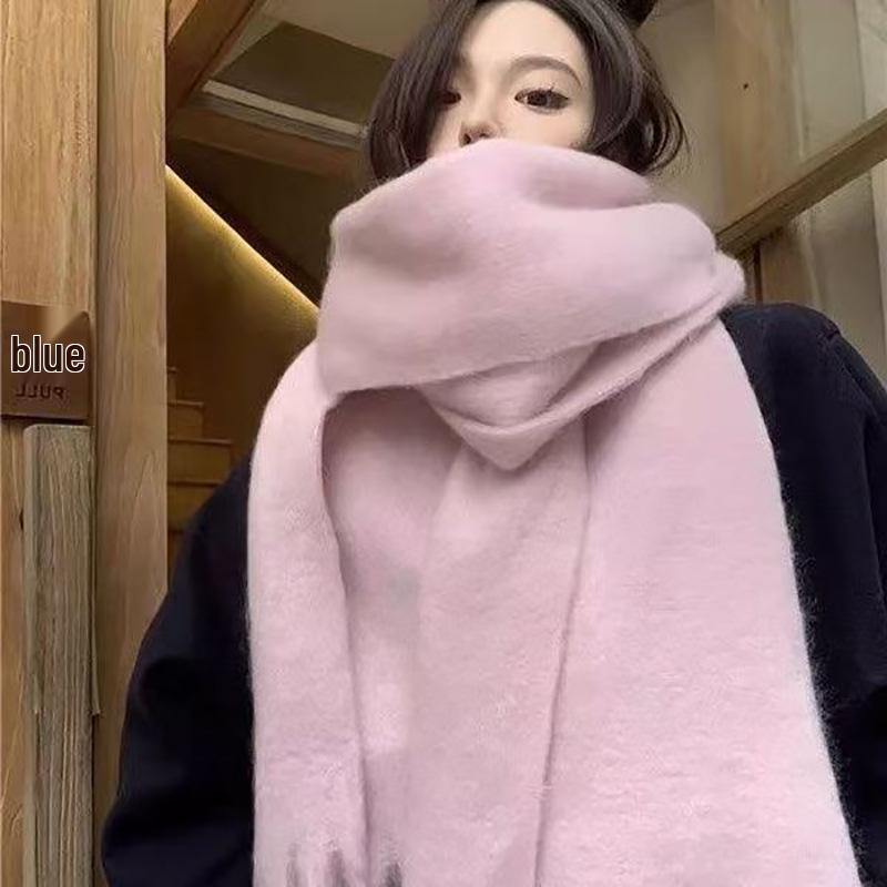 Damen Winter High-End Schal im koreanischen Stil: Einfarbige, Vielseitige, Verdickte, Hautaufhellende, Warme und Ideale für Paare und Studenten.