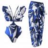 One-Piece Swimsuit With Skirt Blue Women' Holiday
