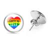 Elegante Metall-Ohrstecker mit Regenbogenflaggen-Thema Schlichtes und stilvolles Design 2022