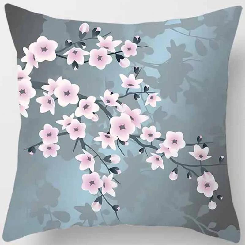 Beautiful Cherry Tree Square Pillowcase Cushion Cover for Home Decor, Car Sofa   45cm*45cm
