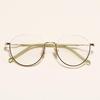 Trendy Retro Semi-Rimless Round Metal Alloy Eyeglass Frames for Men & Women - Style 22934