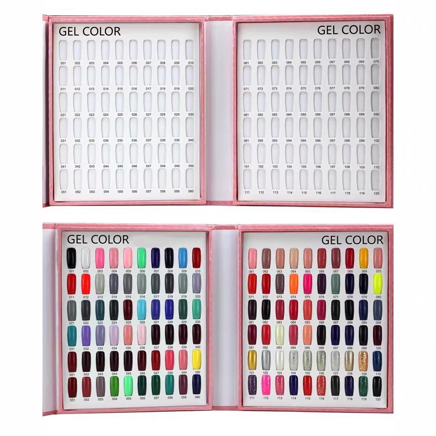 120-Color Gel Polish Display Book with Dustproof Embedded Design