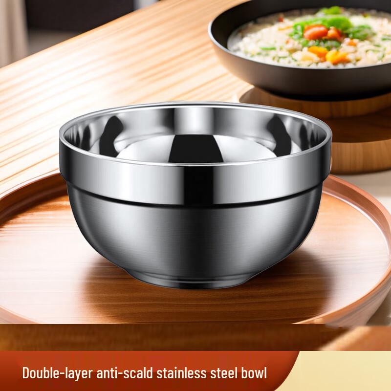16cm 304 Stainless Steel Double-Wall Insulated Bowl Set