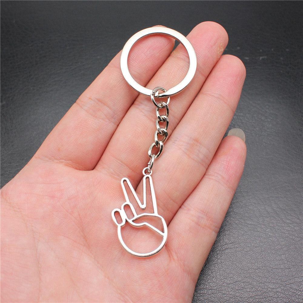 28mm Key Ring Couple Heart Love Minimalist Jewelry Components QY016