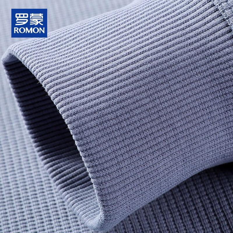 ROMON Men's Waffle Knit Silk Blend Pullover Sweatshirt