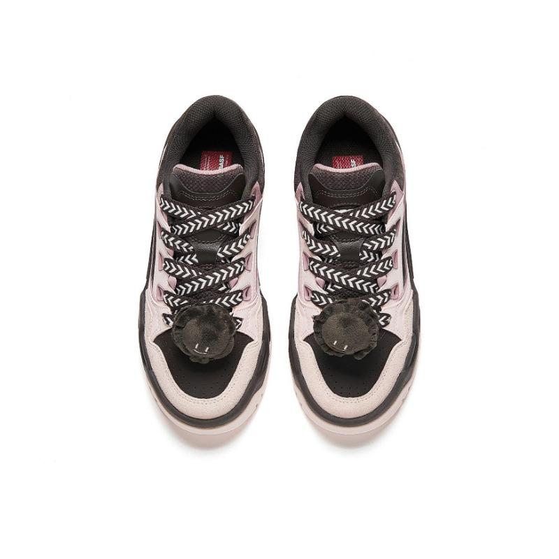 Anta Micro Sugar women low-top skate shoes brown pink white lightweight durable trendy 922548088-3
