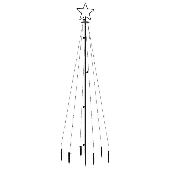 VidaXL Sapin de Noël avec Piquet Sapin de Noël à LED Décoration de Vacances Ornement de Noël Décoration de Fête Blanc Chaud 343550