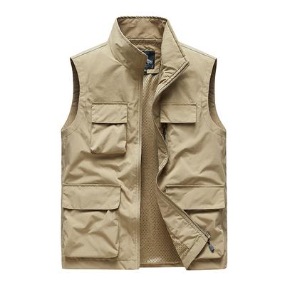 Gilet à séchage rapide pour homme, veste décontractée d'extérieur à poches multiples