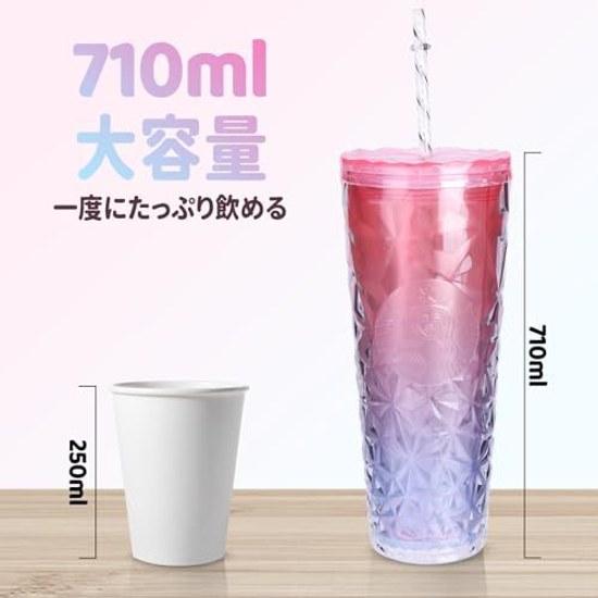 Starbucks International Limited Holiday Straw Tumbler Winter Snowflake Cup 710ml Gradient Purple