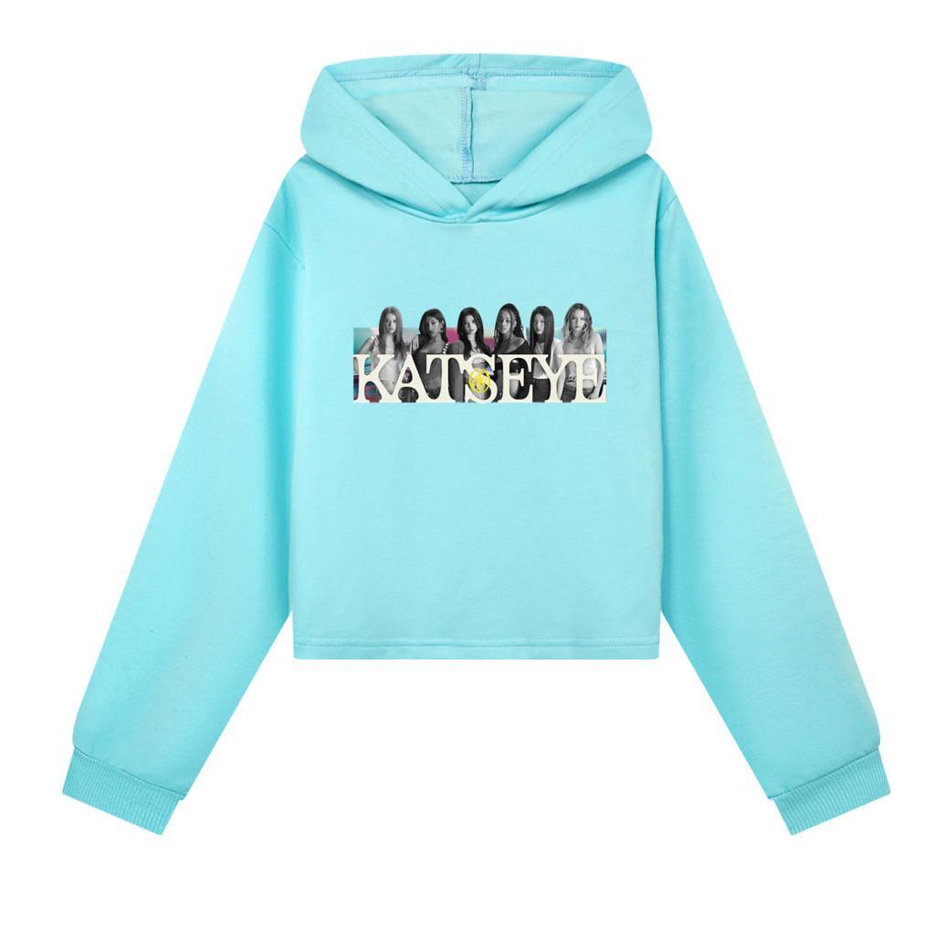 5350 Barn Flickor KATSEYE Tryckta Mode Vardagslångärmade Huvtröjor