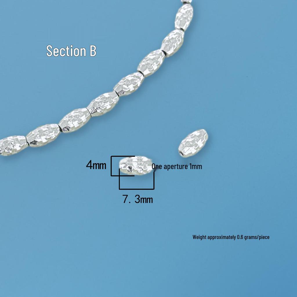 S999 Sterling Silver Irregular Spacer Beads for DIY Jewelry