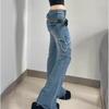 Women's High Waist American Retro Butterfly Embroidered Flared Jeans
