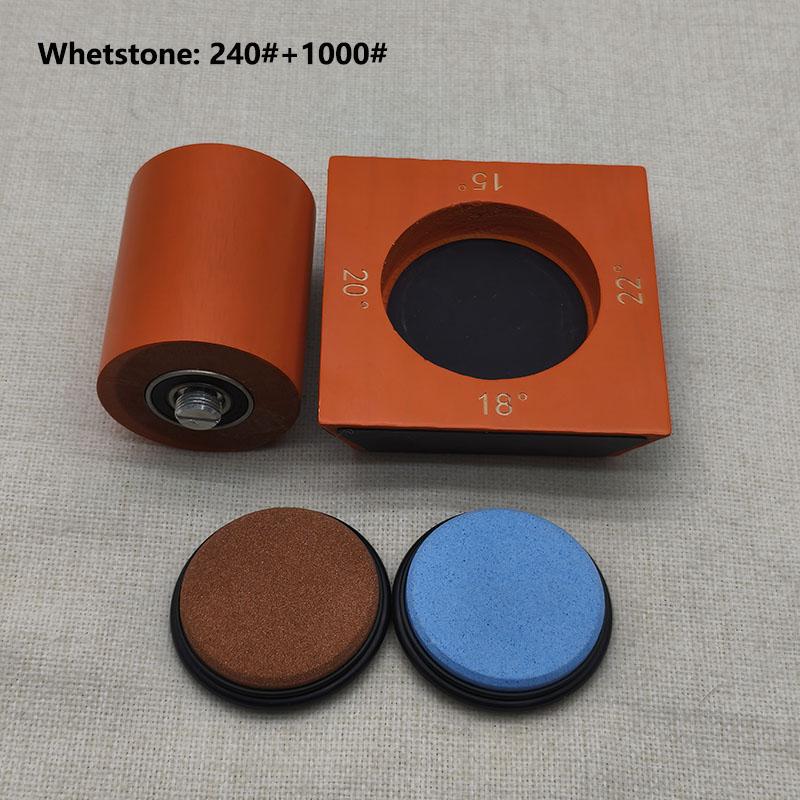 Angle Sharpener Four Angles 15/18/20/22° Fixed Angle Roller Sharpener Agate Sharpening Stone Set Diamond Whetstone