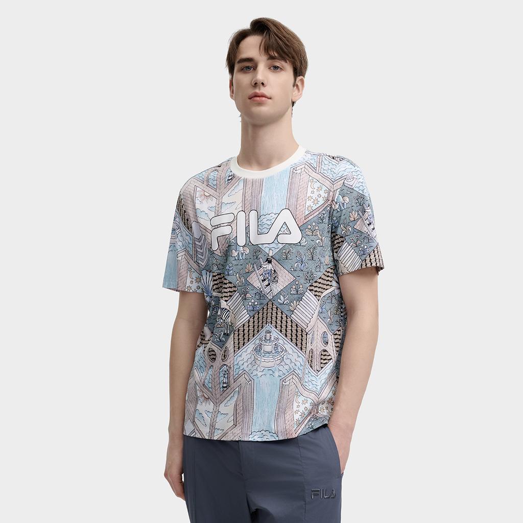 Fila Soft Printed Loose Casual T-Shirt Men Tops F11M438119FZA