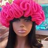 Handmade Knit Bucket Hat for Woman Weaving Ruffled Brim Bucket Hat Adult Teens Winter Cycling Fisherman Hat