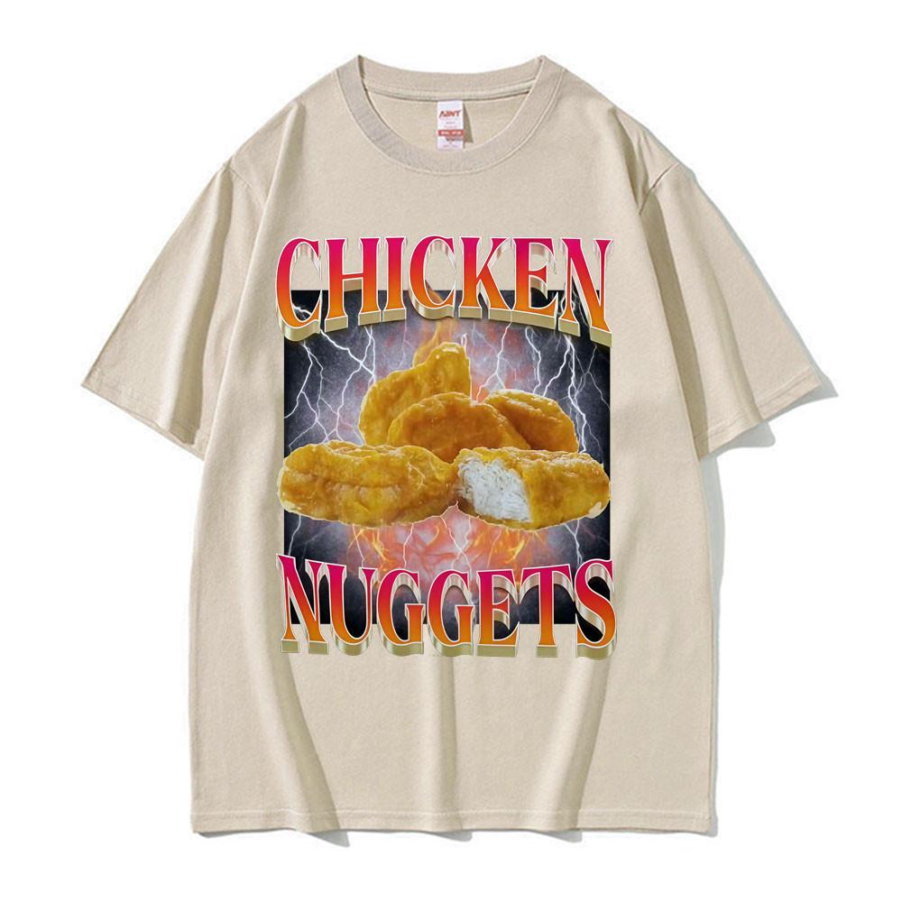 

Funny Chicken Nuggets Vintage Style Meme Graphic Tshirt Women Hip Hop Gothic T Shirt Fashion Harajuku Kawaii Y2K Clothing 3XL