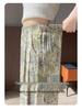 Women's High-Waist Retro Print Wide-Leg Linen Pants - Spring 2026 Collection