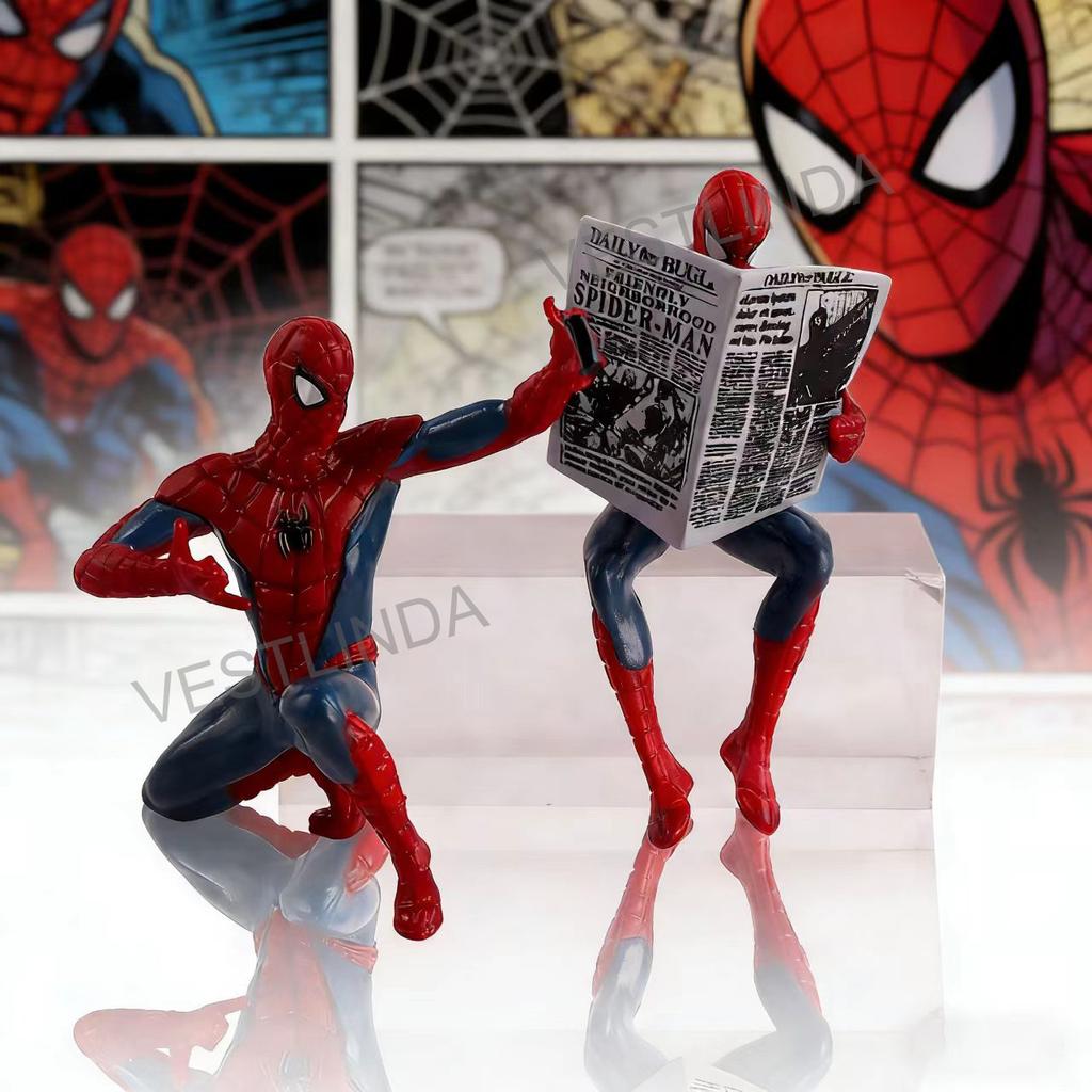 Hot Selling Superheroes Spiderman Figurine 7-9 cm Mini Statue Car Decoration Model Desktop Collection Decoration Marvel Fan Gift