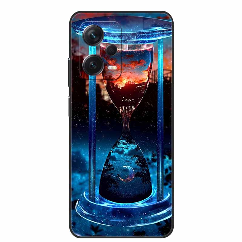 Weiche Hülle für Xiaomi Redmi Note 12 Pro 5G Case Schwarz TPU Silikon Hüllen für Redmi Note 12 Turbo 5G / Note12 Pro Plus Pro+ Wolf