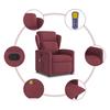 Massage Chair Wine Red Fabric