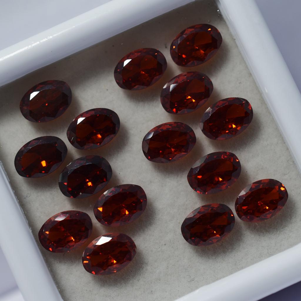 Natural Orange Sapphire Loose Gemstone Untreated 51 pcs Oval Cut Dark 7x5 mm September Birthstone