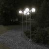 VidaXL Lampadaires d'extérieur 3 pcs argenté 215 cm acier inoxydable, éclairage au sol d'extérieur, éclairage au sol de 4006389
