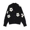 European & American Autumn V-Neck Floral Knit Cardigan for Women