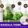 24Pcs Mandala Wind Chimes Craft DIY Unfinished Wood Windchime Creative Coloring Craft Hanging Ornament for Kids Home Birthday