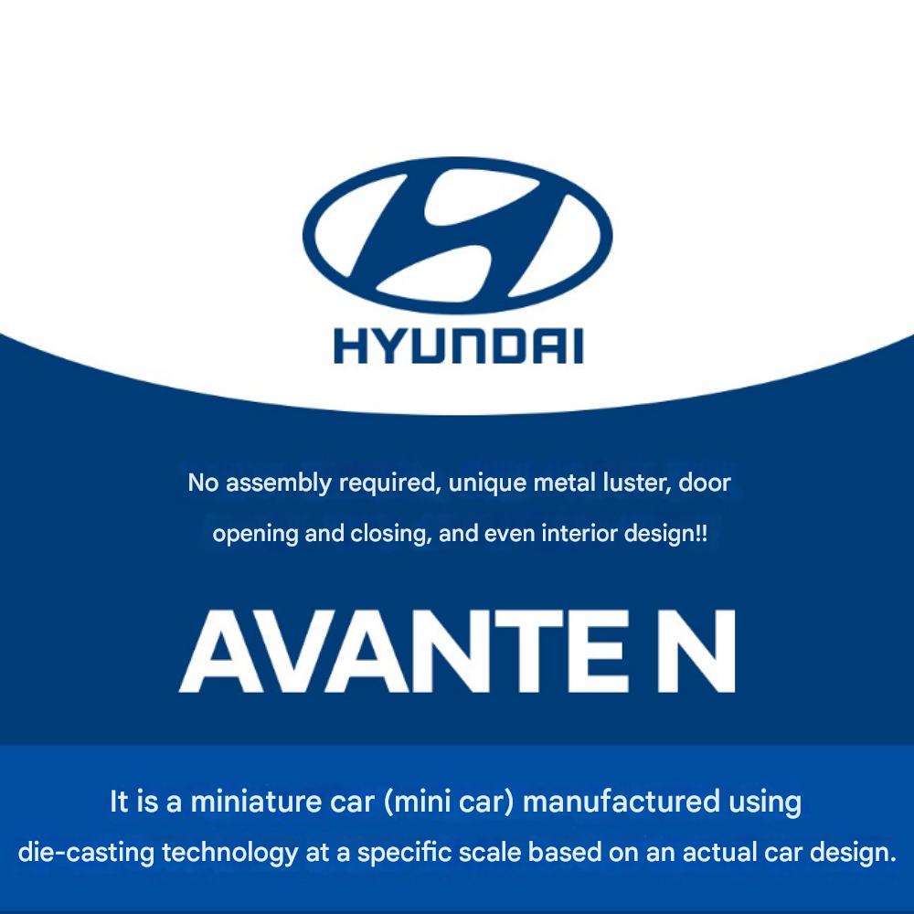 Hyundai Avante N Facelift 1:38 Diecast Model Car Blue Pull Back Toy