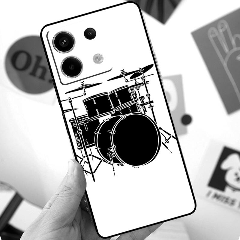 Musical Instrument Drum Funda For Xiaomi Redmi Note 11 10 12 13 14 Pro 11S 12S Case For Redmi 15 10C 13C 12C 14C 15C