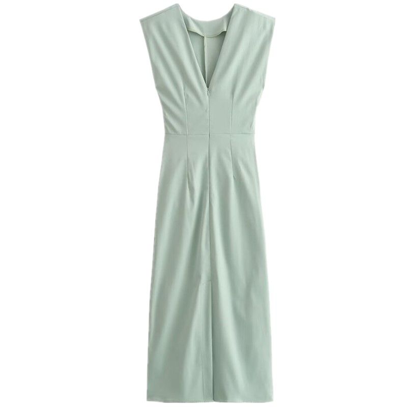 

Fashion Style 2024 Summer New Female Silm Elegant Mid Length Long Length Mid Length Long Length Dress 1971056 512 Lake Green L