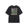 Li-Ning X Steven Harrington Cartoon Print Round Neck Short Sleeve T-Shirt Unisex Tops Black AHST077-3