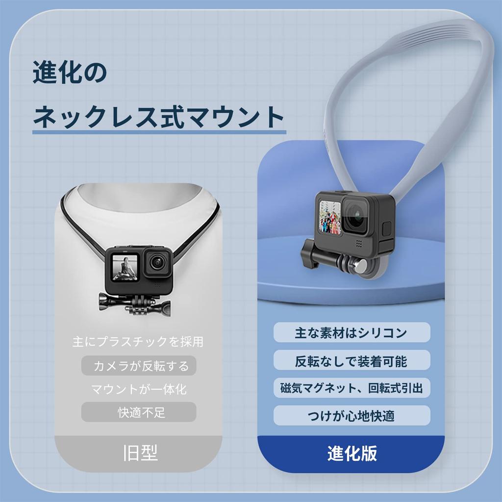 POV Necklace Mount Quick Release GoPro Accessories Ultra Light Neck Hanging Magnetic Suction Mount Compatible with Horizontal Shooting Vertical