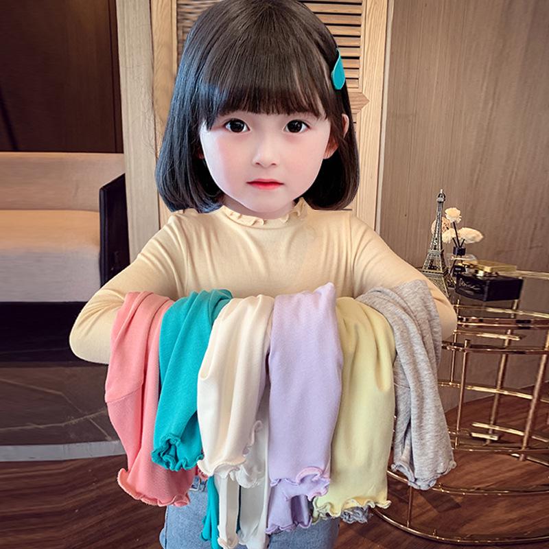Girls' Lace Long Sleeve T-Shirt - Lightweight Spring/Autumn Korean Fashion Top