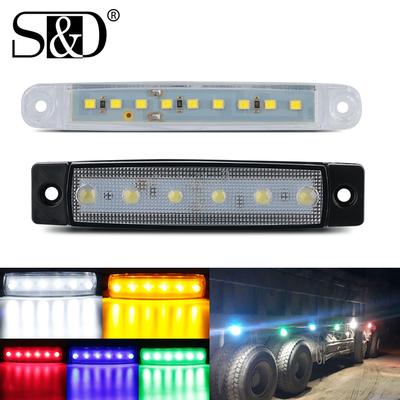 1vnt sunkvežimio priekabos šoninio žymeklio indikatoriaus lemputė Automobilio signalo stabdžių galinis įspėjamasis galinis žibintas LED 9SMD 6SMD įspėjamoji lemputė 12V 24V