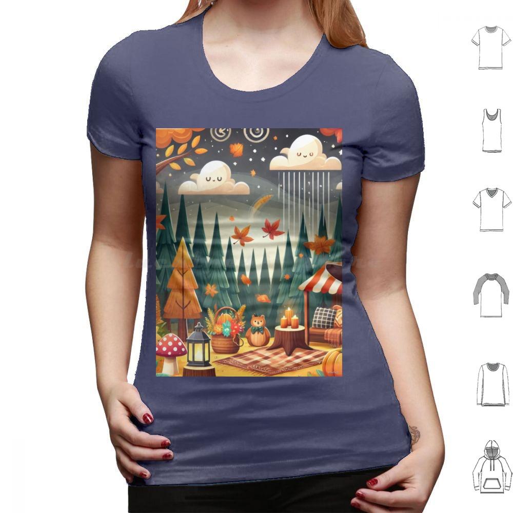 Enchanted Autumn Forest T Shirt Men Women Kids 6xl Autumn Fall Forest Enchanted Whimsical Seasonal Leaves Nature Cozy Cute