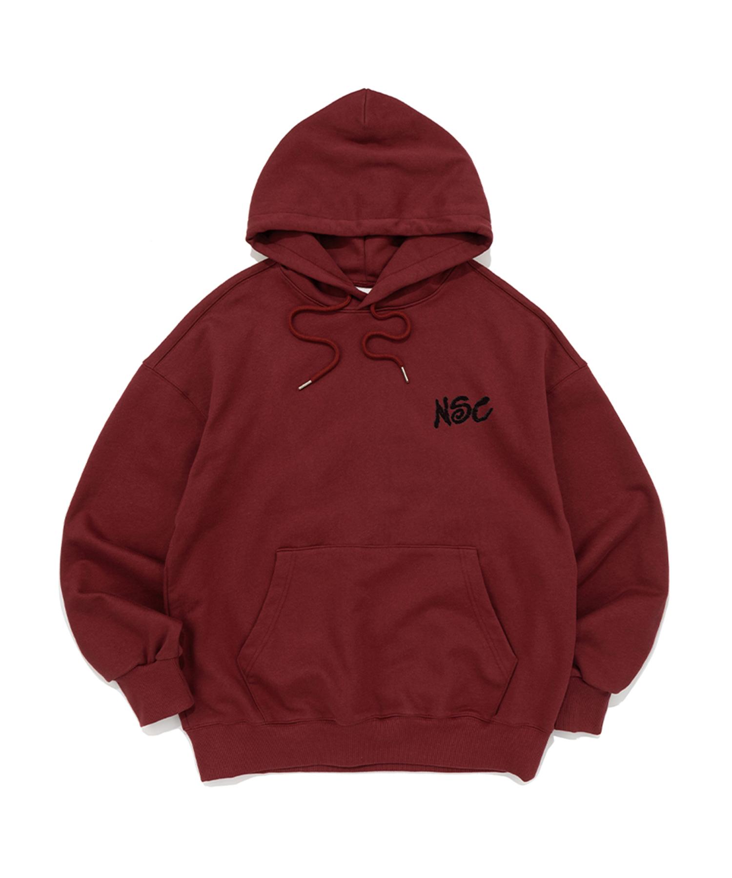 Net Social Club Wobbly Nsc Hood Tee (Burgundy) L