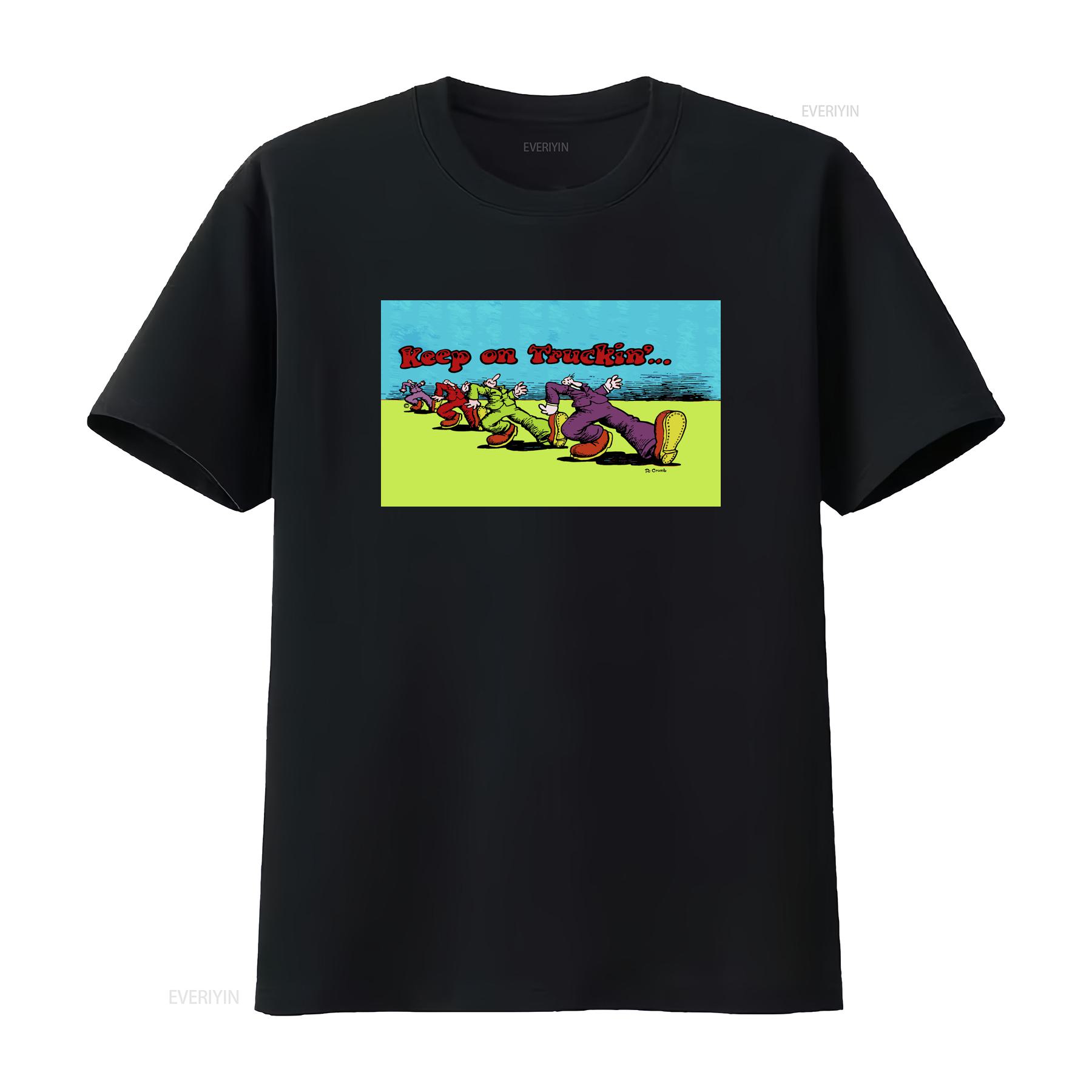 

Keep on Truckin by R Crumb Blacklight BLACK T Shirt Size S M L 234XL IK481 vintage Washed Slightly Comfortable graphic Soft 4XL