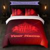 Set Biancheria da Letto Personalizzato Sunderland FC con Nome Testo 1 Copripiumino+2 Federe Logo Calcio Regalo Personalizzato per Occasione Speciale Decorazione Camera da Letto