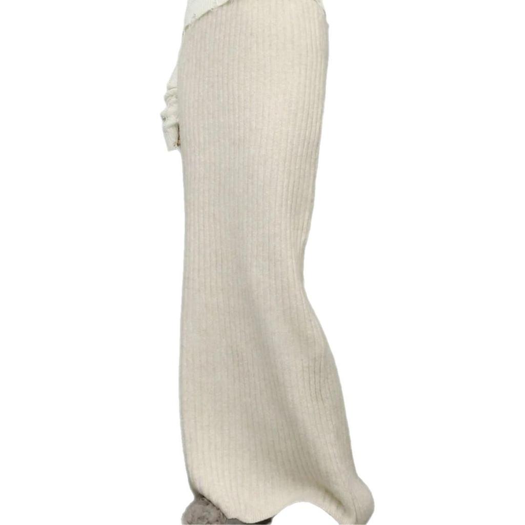 Temperament: Women's High-End Ribbed Knit Midi Pencil Skirt