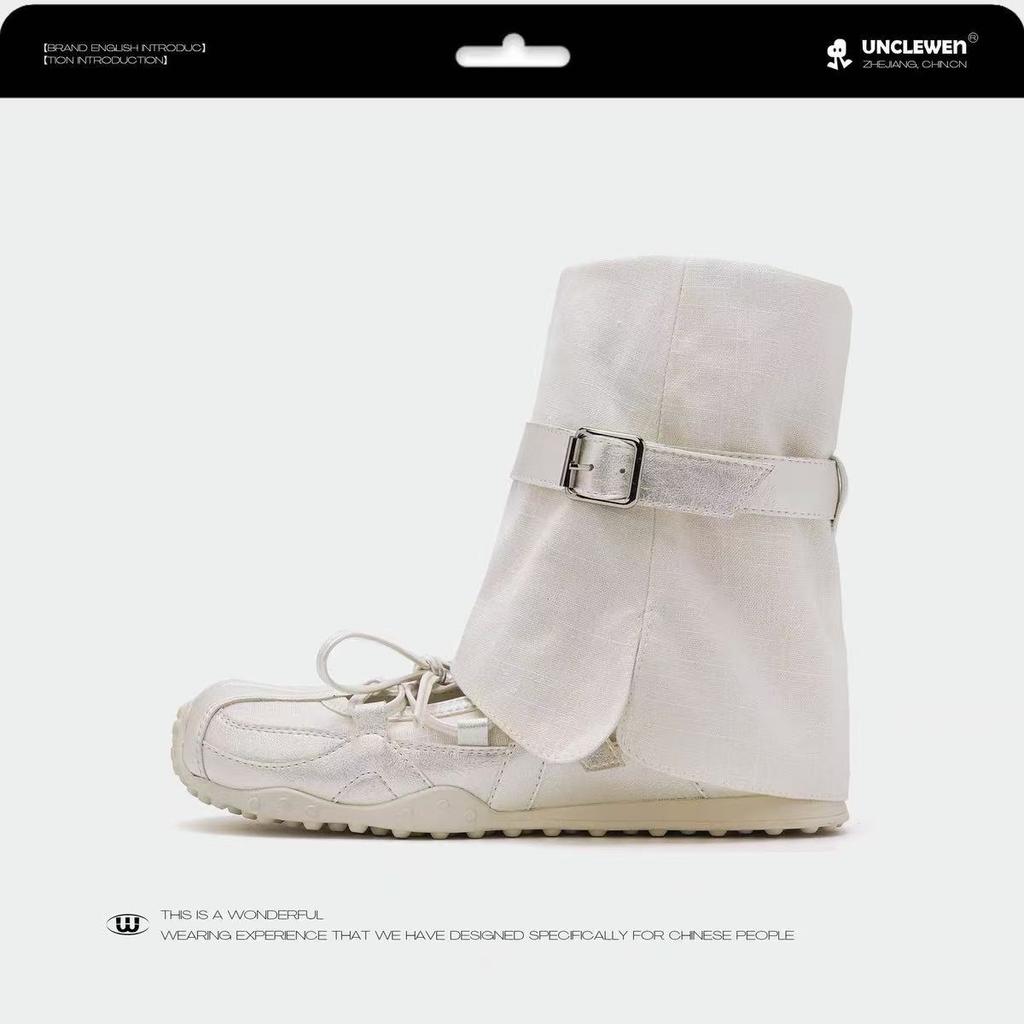 Sleeve lace-up Mary Jane shoes women's 2025 summer new fashion versatile super cool sports leisure pile short boots