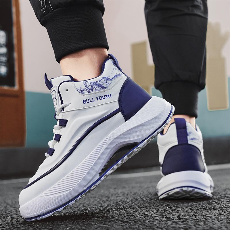 

2024 новая осенняя высокая обувь, маленькие белые повседневные кроссовки, мужской тренд, молодежные универсальные кроссовки на платформе, увеличивающие рост, мужская обувь 39