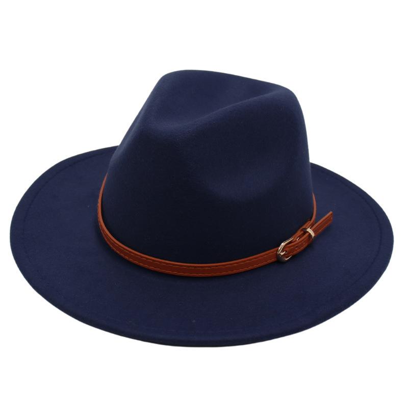 Gürtelschnalle Nostalgisches Zylinder-Modell Jazzhut Männer und Frauen Temperament Filzhut Eleganter Wollhut
