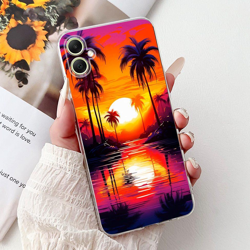 For Samsung A05 Case Clear Cute Cat Fashion Flowers Cool Painted Back Cover For Samsung Galaxy A05 Phone Case SM-A055F SM-A055M